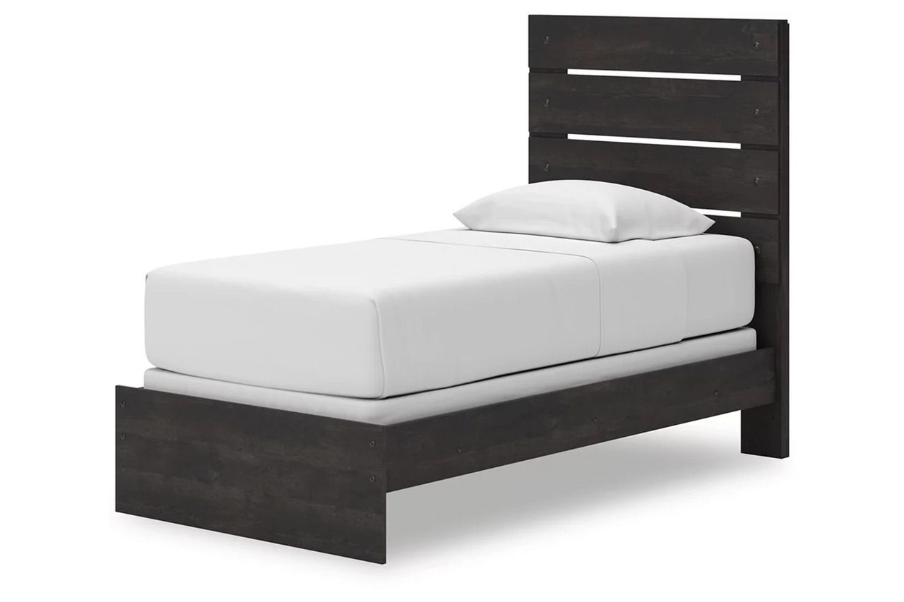 Granaport Twin Panel Bed In Dark Gray NCB2108B11