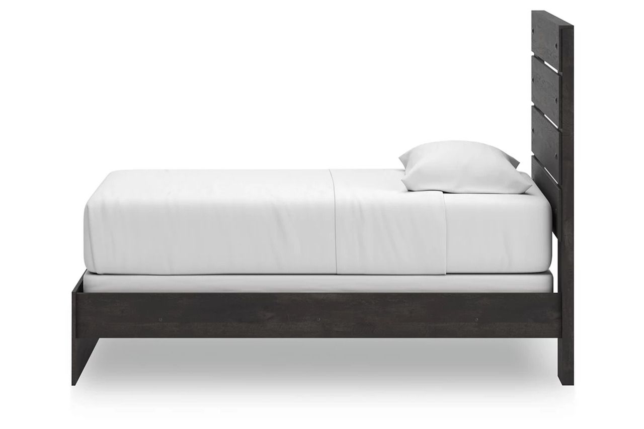 Granaport Twin Panel Bed In Dark Gray NCB2108B11
