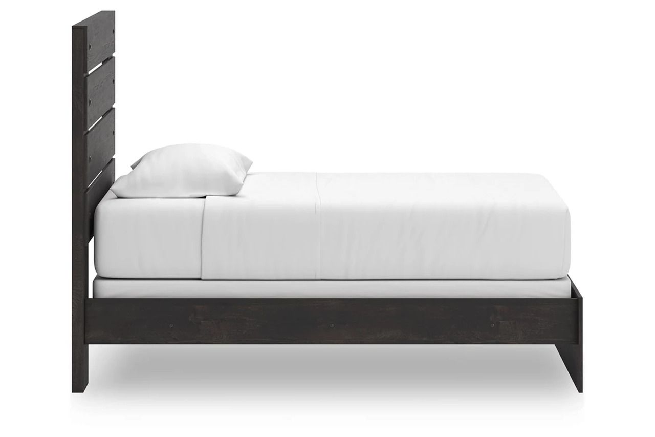 Granaport Twin Panel Bed In Dark Gray NCB2108B11