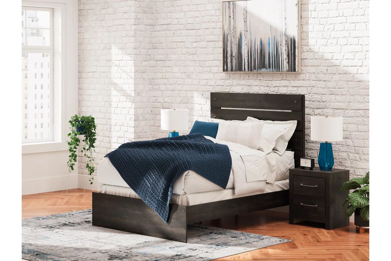 Granaport Full Panel Bed In Dark Gray NCB2108B12