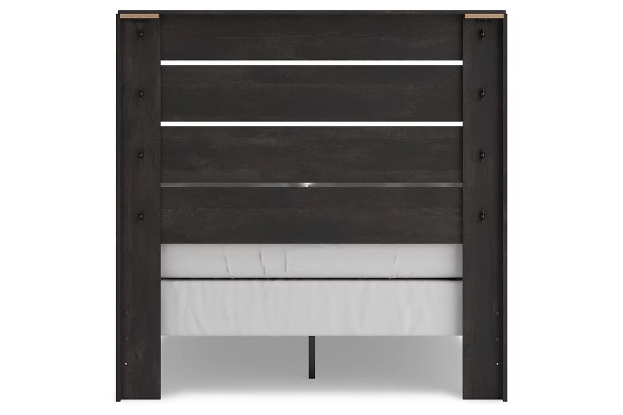 Granaport Full Panel Bed In Dark Gray NCB2108B12