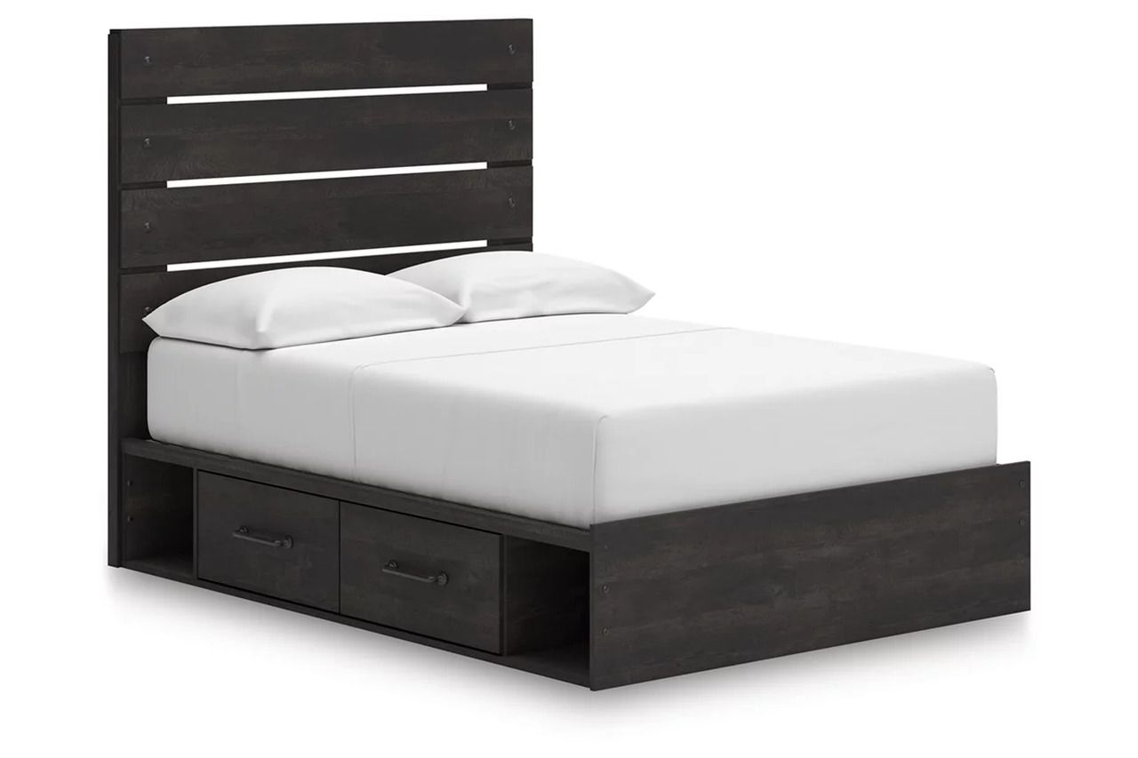 Granaport Full Panel Storage Bed In Dark Gray NCB2108B15