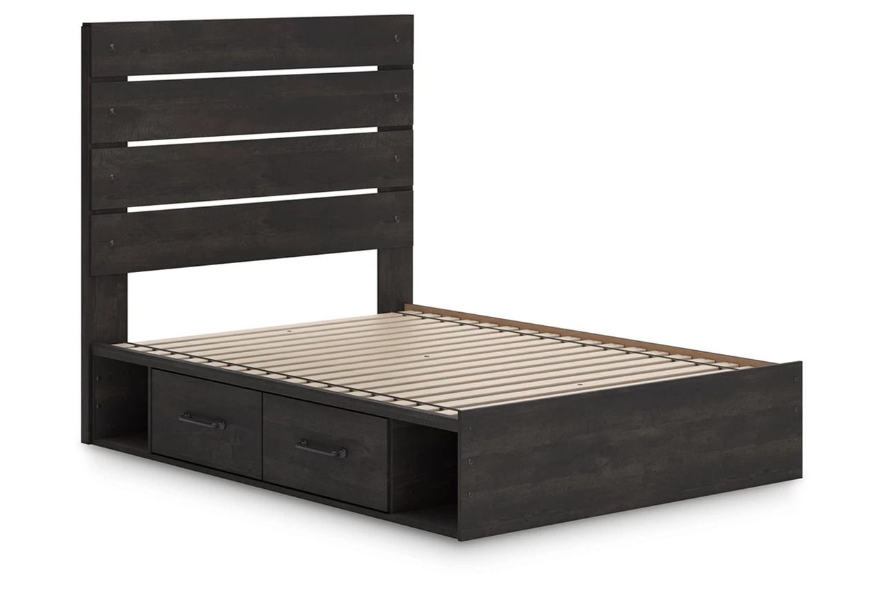 Granaport Full Panel Storage Bed In Dark Gray NCB2108B15