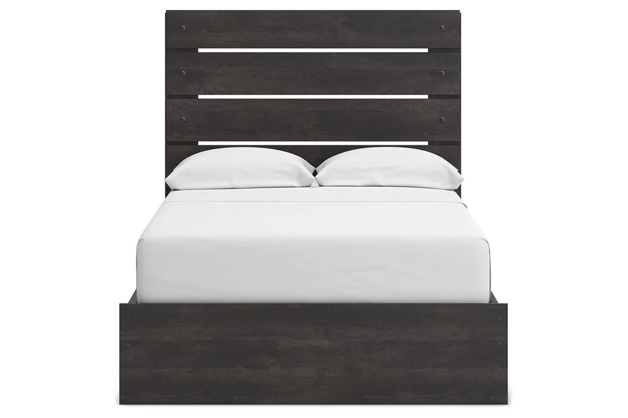 Granaport Full Panel Bed with Storage In Dark Gray NCB2108B16