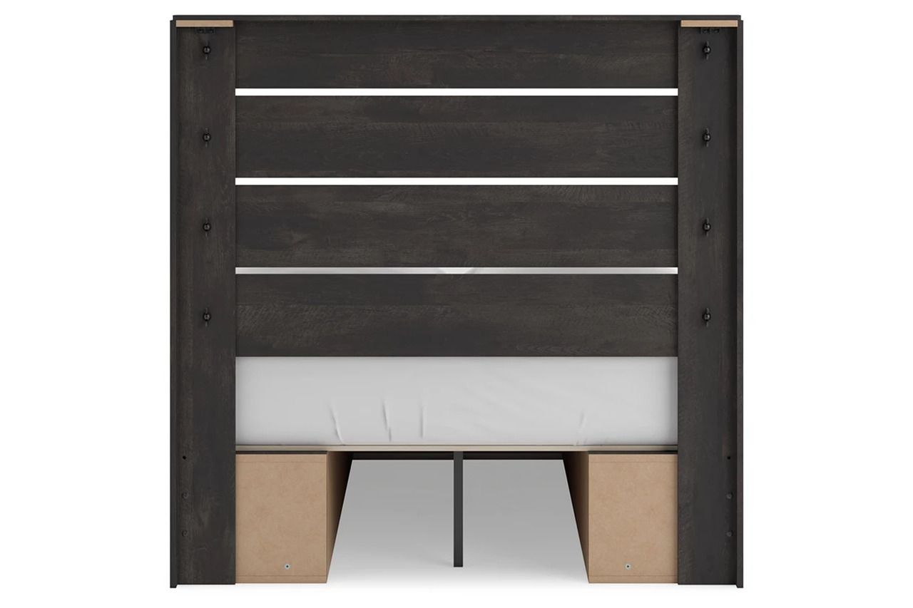 Granaport Full Panel Bed with Storage In Dark Gray NCB2108B16