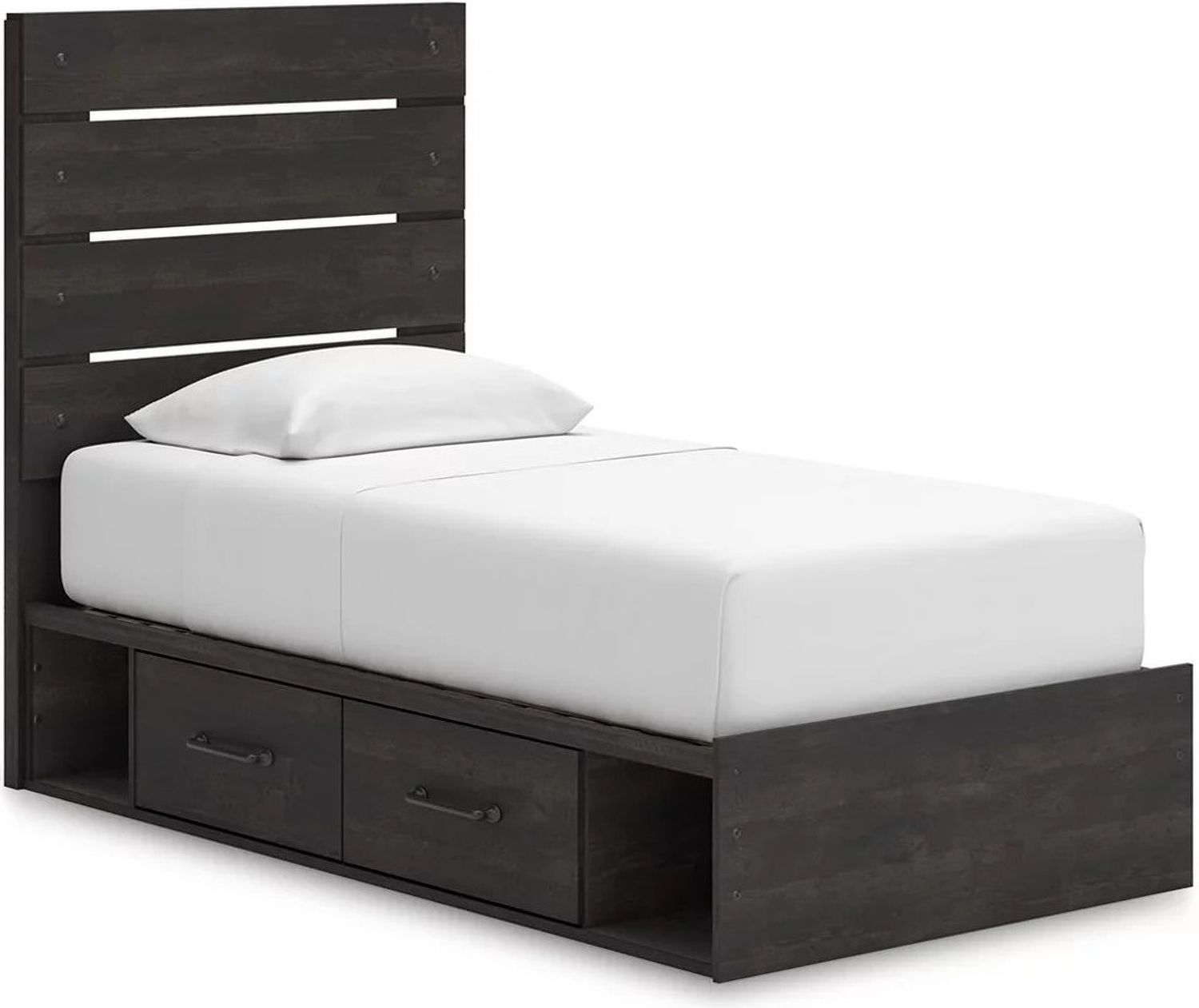 Granaport Twin Panel Storage Bed In Dark Gray NCB2108B17