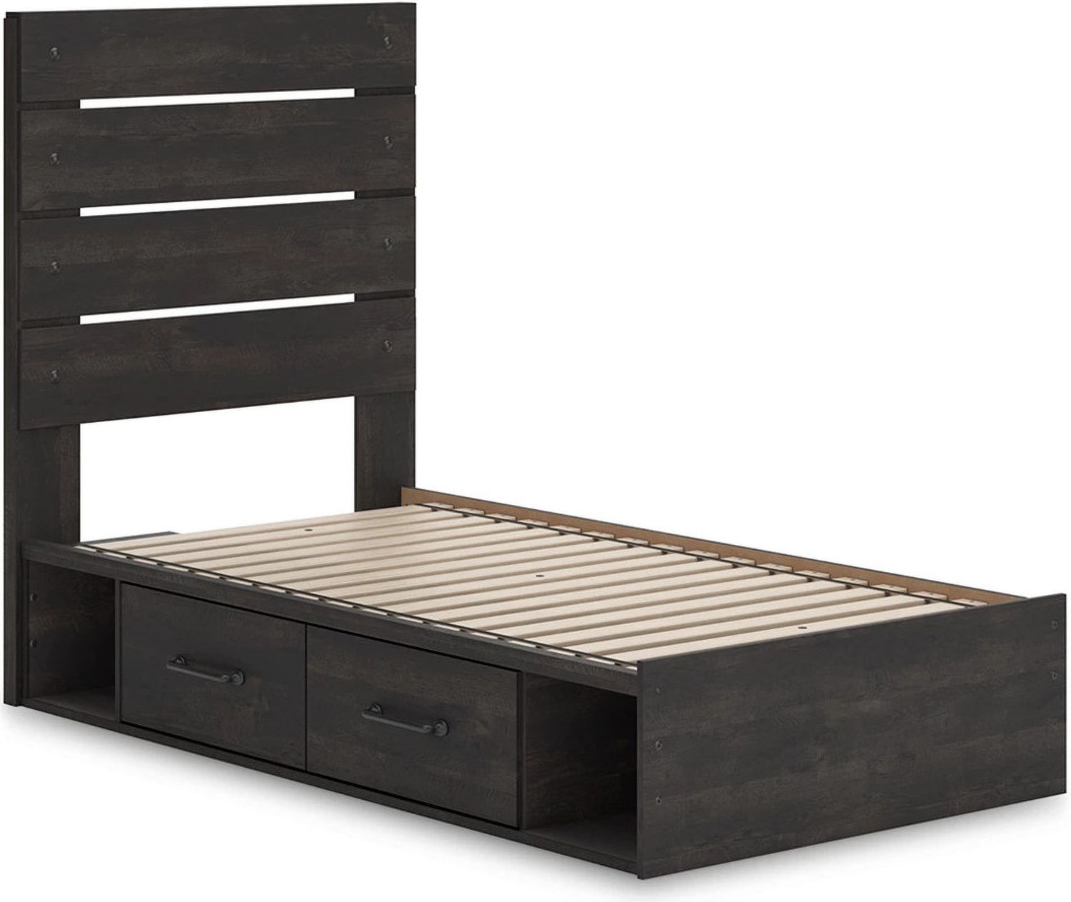 Granaport Twin Panel Storage Bed In Dark Gray NCB2108B17