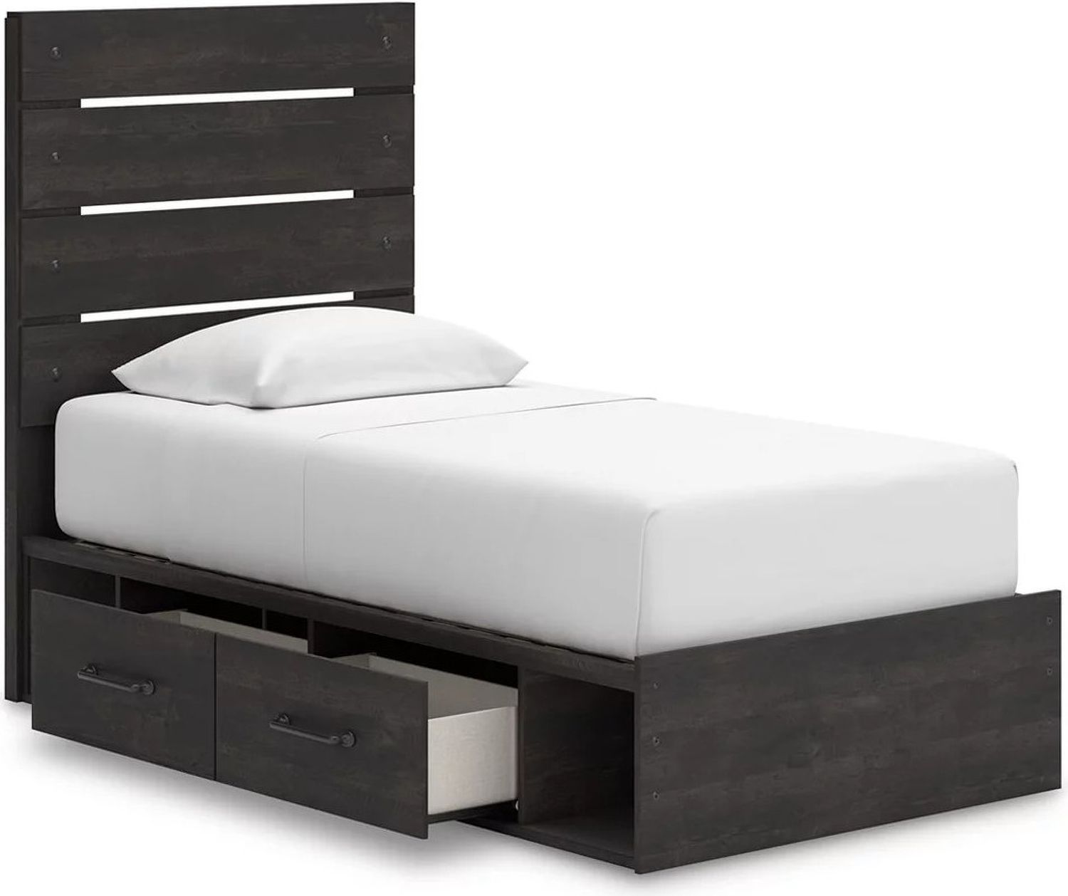 Granaport Twin Panel Storage Bed In Dark Gray NCB2108B17