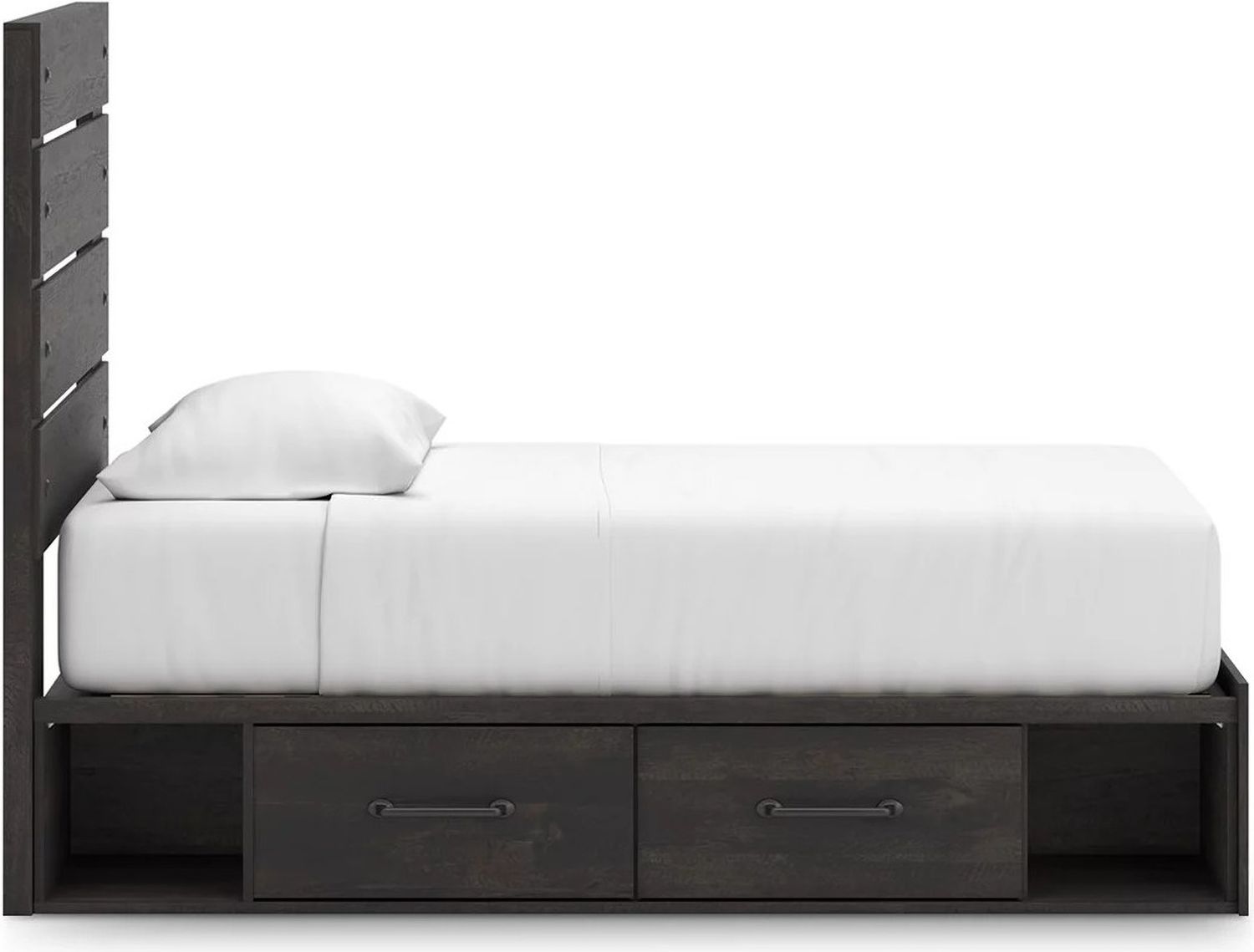 Granaport Twin Panel Storage Bed In Dark Gray NCB2108B17