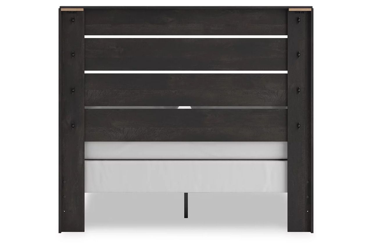Granaport Queen Panel Bed In Dark Gray NCB2108B2