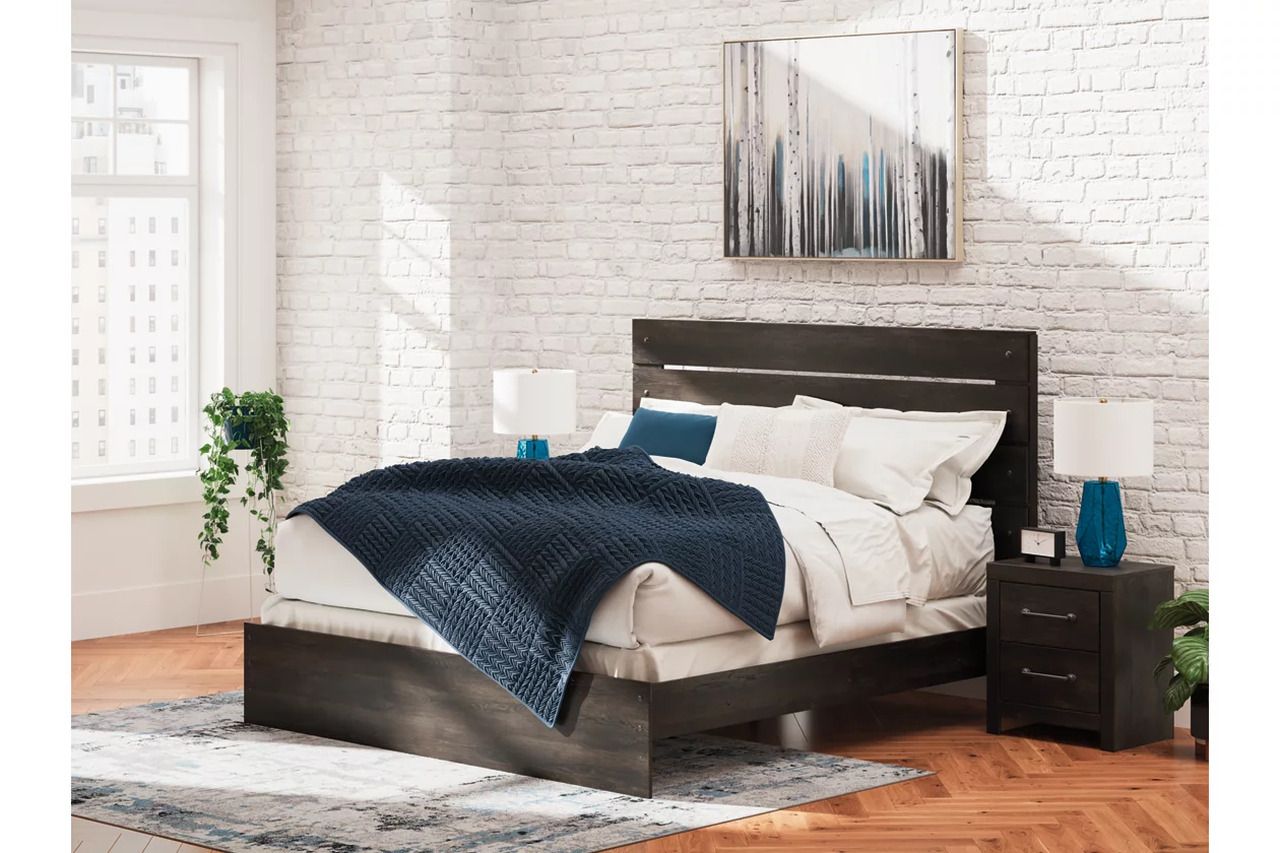 Granaport King Panel Bed In Dark Gray NCB2108B8