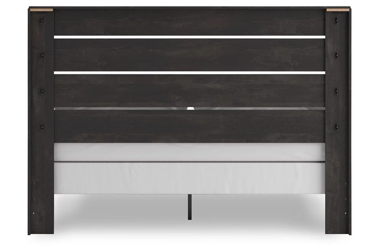 Granaport King Panel Bed In Dark Gray NCB2108B8
