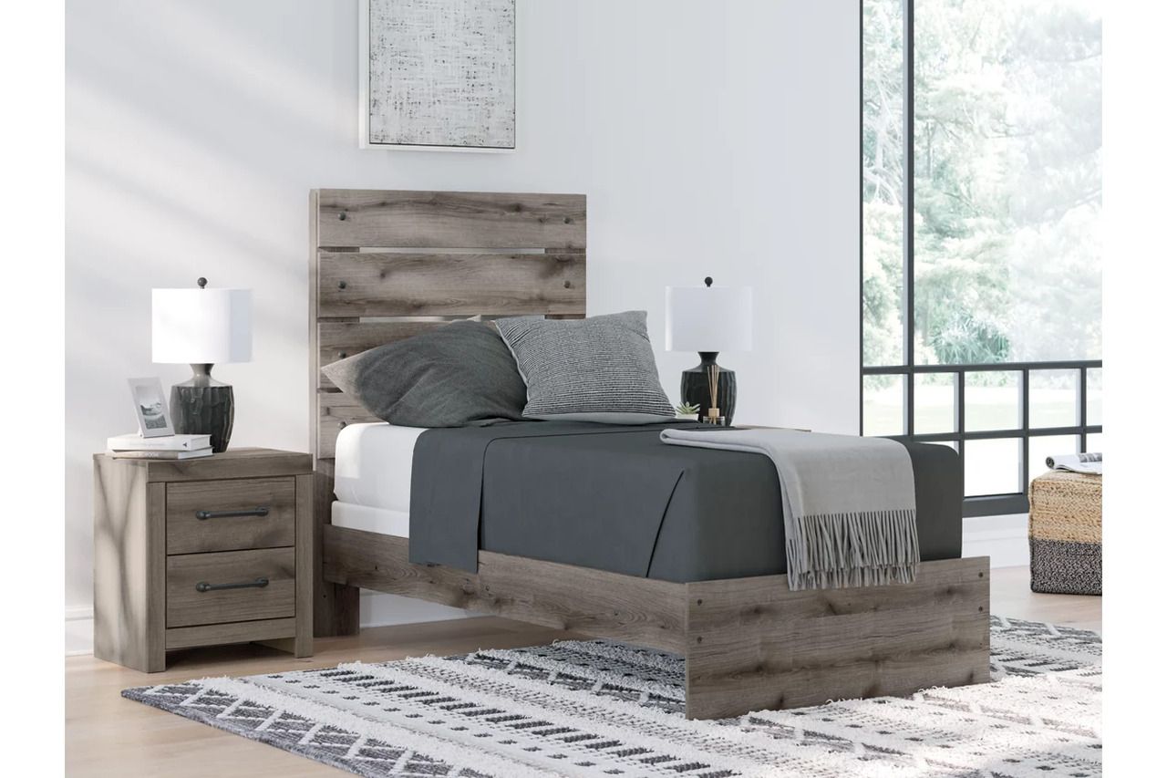 Fondenlane Twin Panel Bed In Brown Gray NCB2405B12