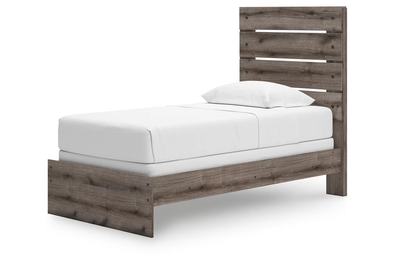 Fondenlane Twin Panel Bed In Brown Gray NCB2405B12