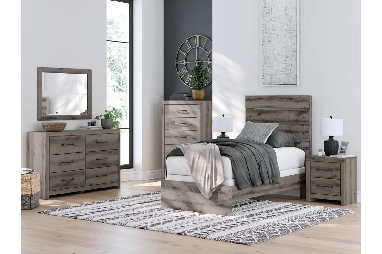Fondenlane Twin Panel Bed In Brown Gray NCB2405B12