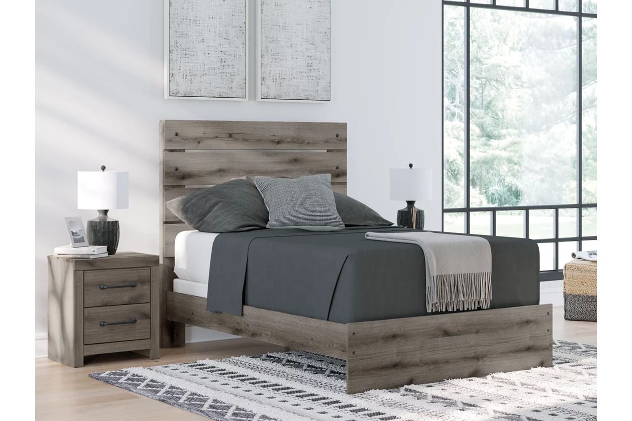 Fondenlane Full Panel Bed In Brown Gray NCB2405B13