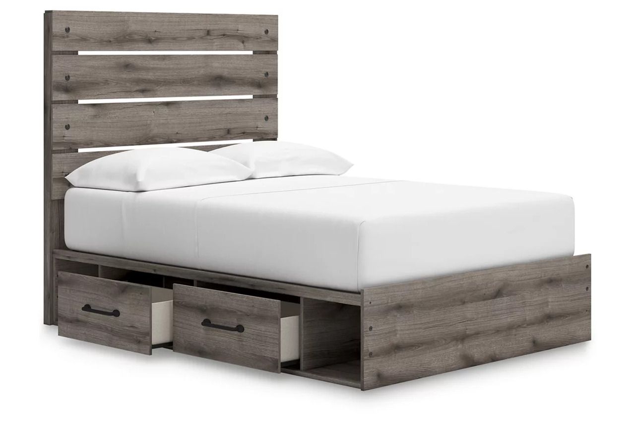 Fondenlane Full Panel Storage Bed In Brown Gray NCB2405B16