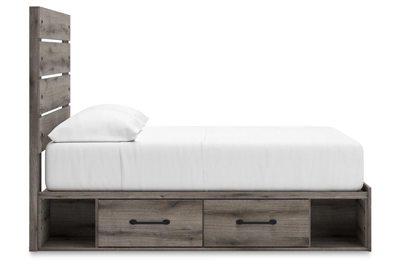 Fondenlane Full Panel Storage Bed In Brown Gray NCB2405B16