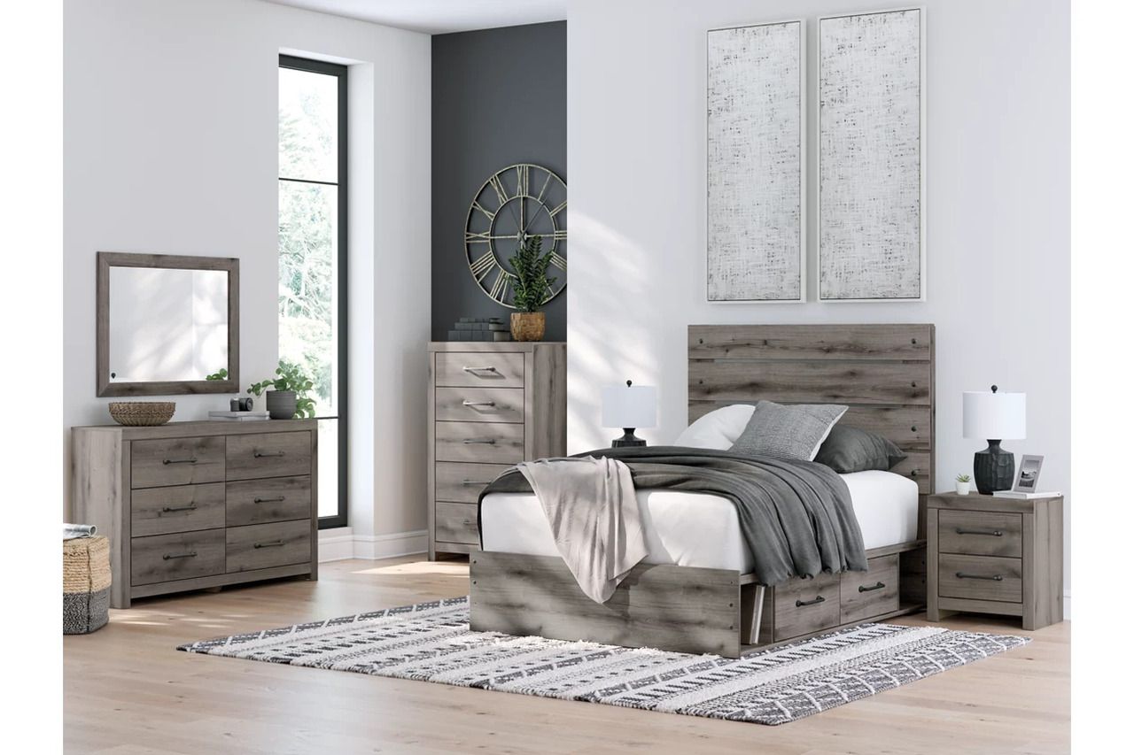 Fondenlane Full Panel Storage Bed In Brown Gray NCB2405B16