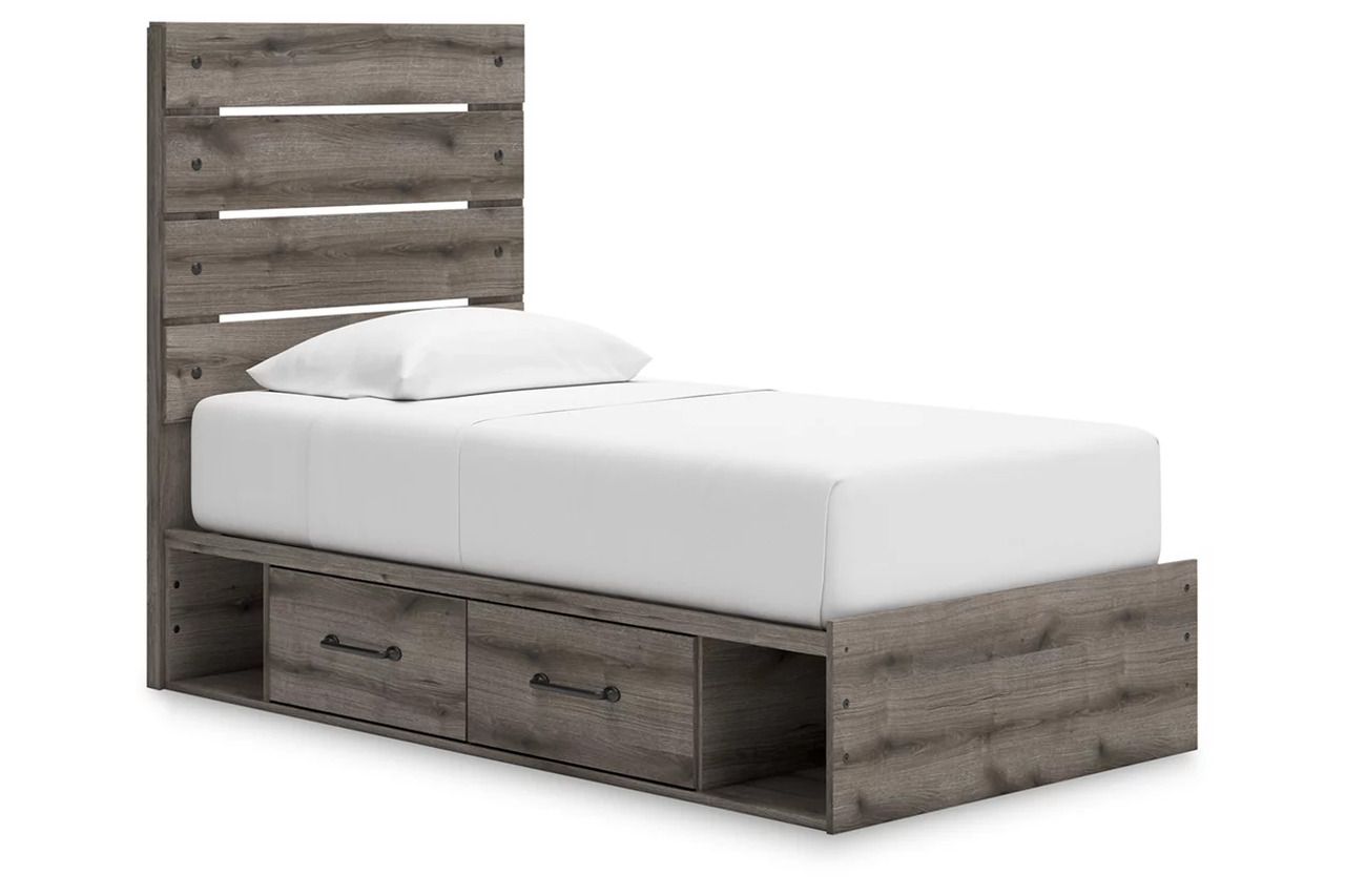 Fondenlane Twin Panel Storage Bed In Brown Gray NCB2405B18