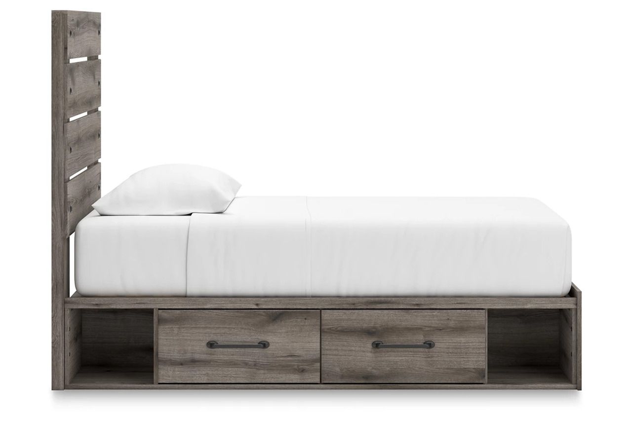 Fondenlane Twin Panel Storage Bed In Brown Gray NCB2405B18