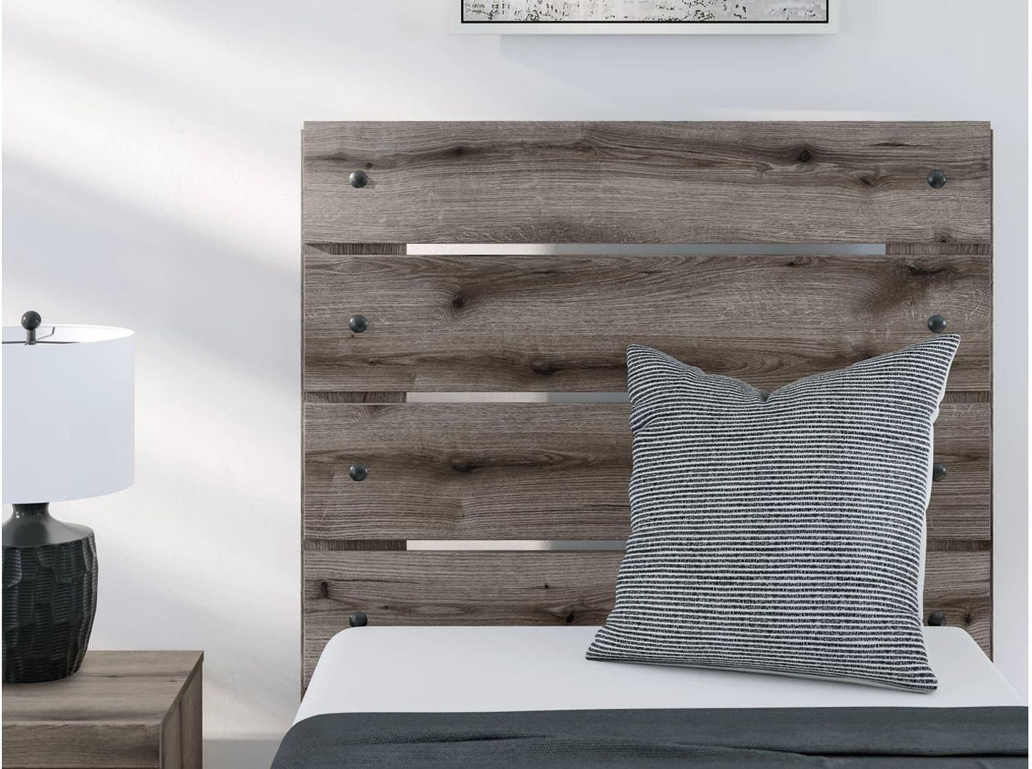 Fondenlane Twin Panel Bed with Storage In Brown Gray NCB2405B19