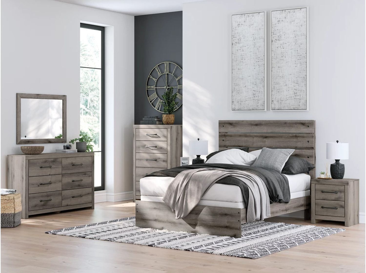 Fondenlane Queen Panel Bed In Brown Gray NCB2405B2
