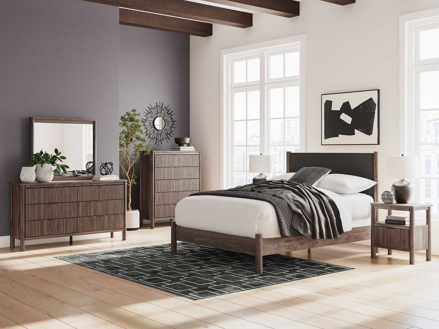 Symarro Wide Chest of Drawers In Brown NCB261446