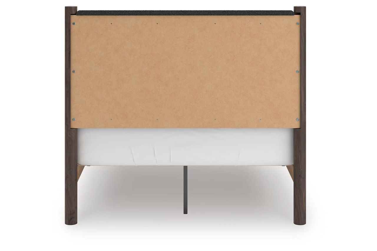Symarro Full Upholstered Panel Platform Bed In Brown NCB2614B10