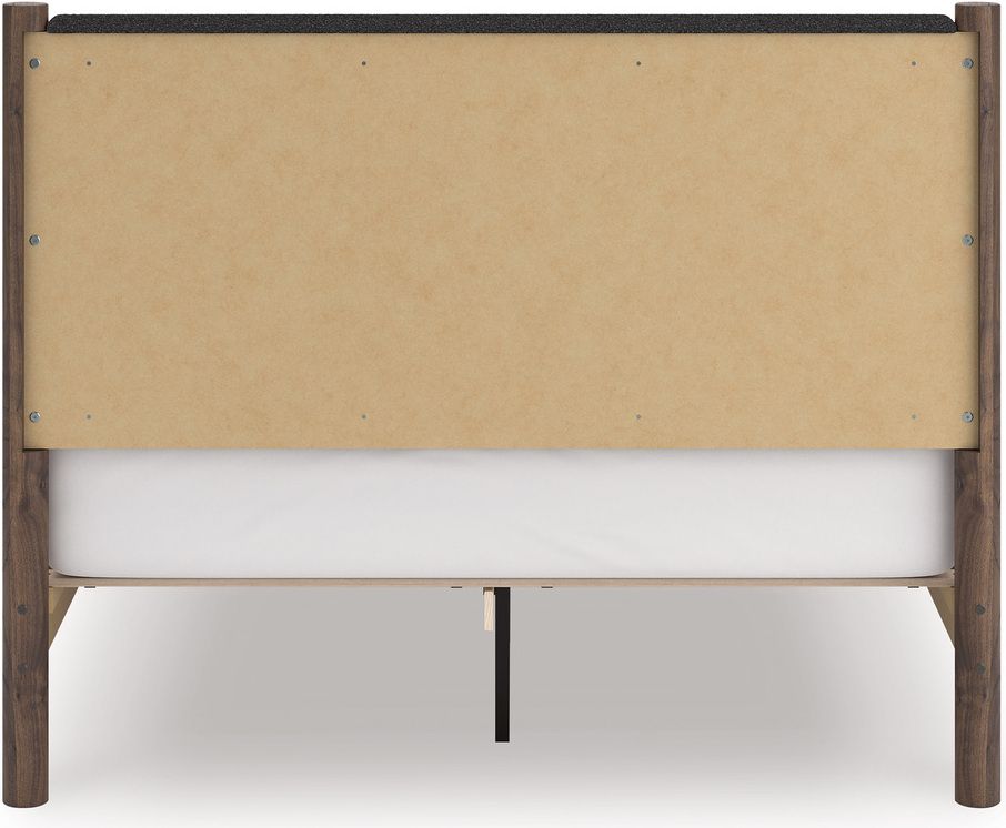 Symarro Queen Upholstered Panel Platform Bed In Brown NCB2614B12