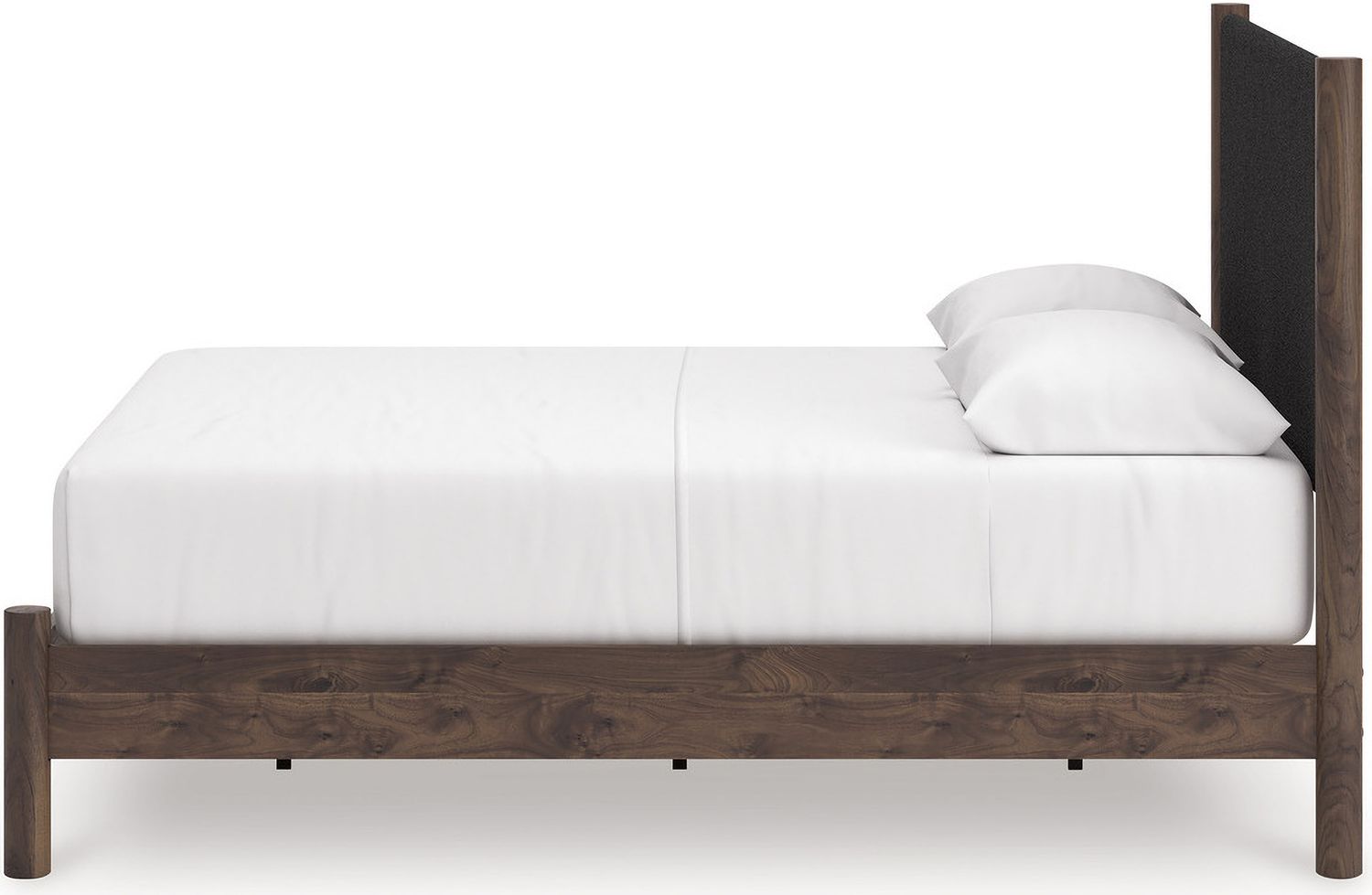 Symarro Queen Upholstered Panel Platform Bed In Brown NCB2614B12