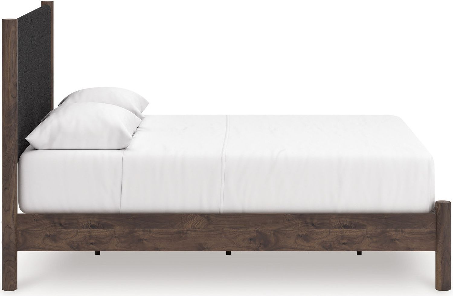 Symarro Queen Upholstered Panel Platform Bed In Brown NCB2614B12