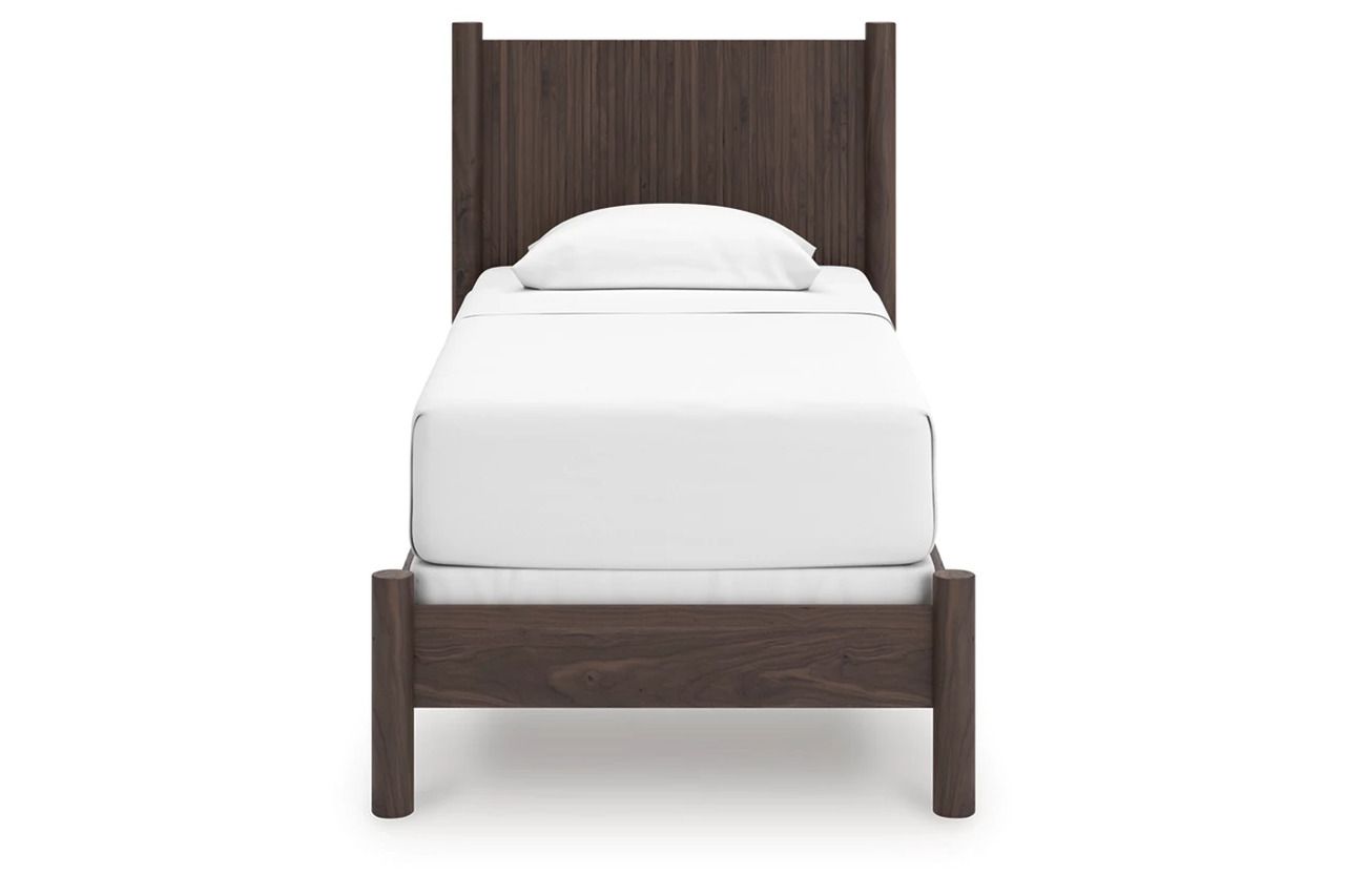 Symarro Twin Panel Bed In Brown NCB2614B14