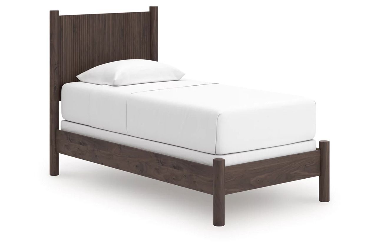 Symarro Twin Panel Bed In Brown NCB2614B14