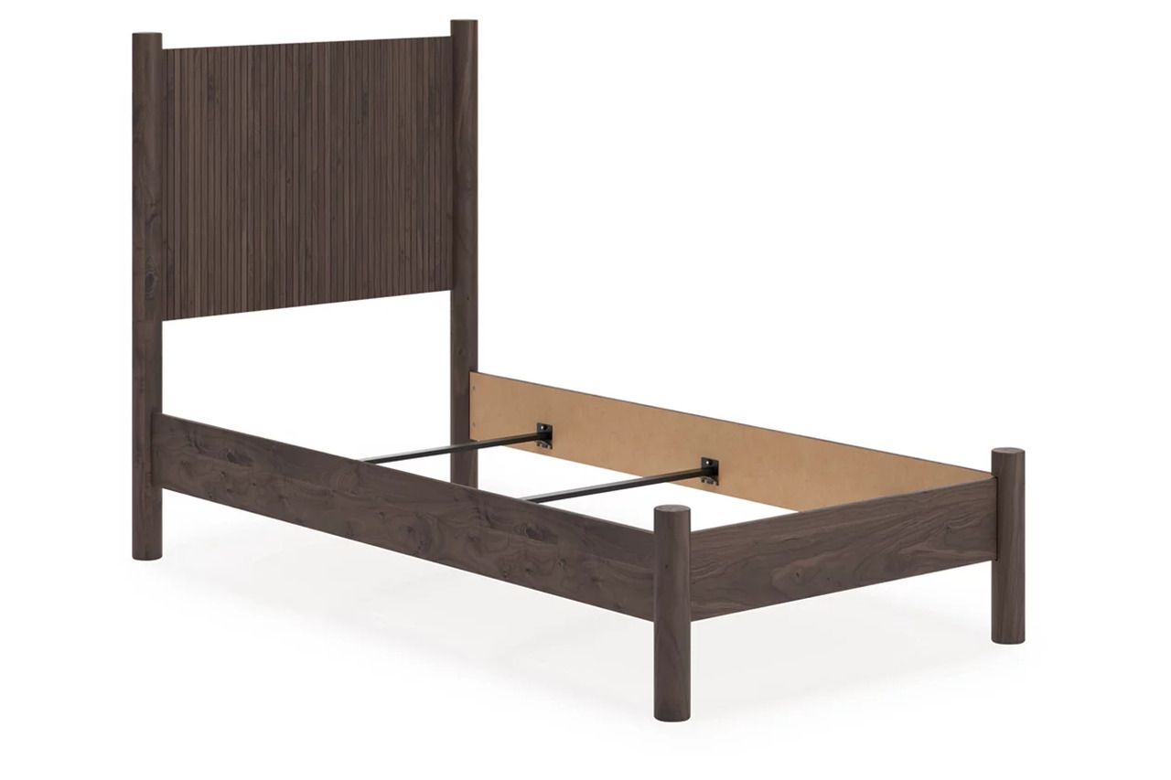 Symarro Twin Panel Bed In Brown NCB2614B14