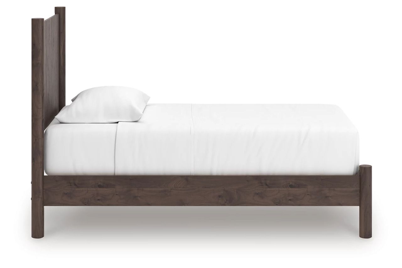 Symarro Twin Panel Platform Bed In Brown NCB2614B2