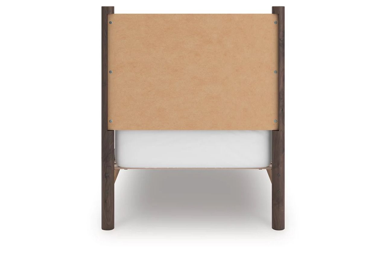 Symarro Twin Panel Platform Bed In Brown NCB2614B2
