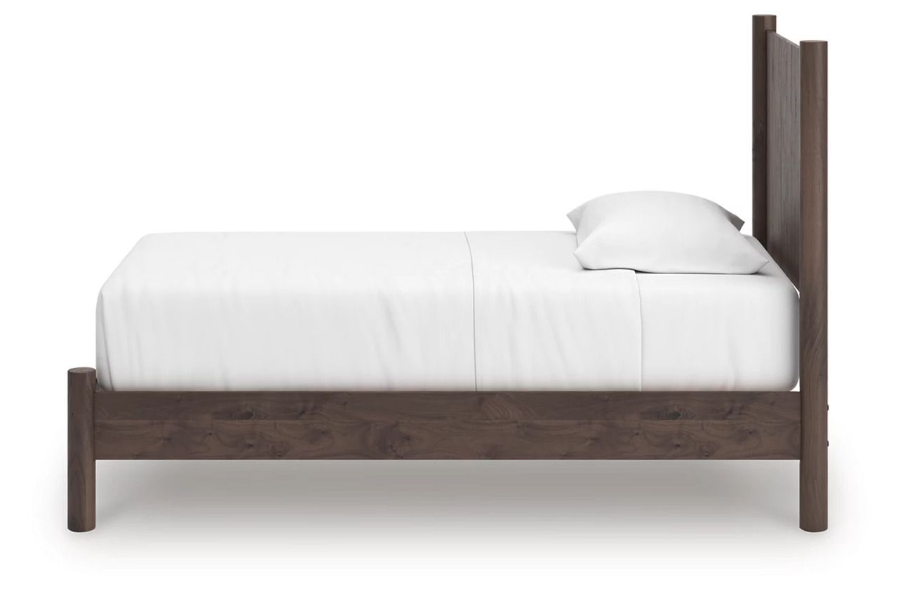 Symarro Twin Panel Platform Bed In Brown NCB2614B2