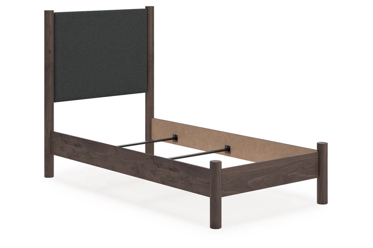 Symarro Twin Upholstered Panel Bed In Brown NCB2614B20