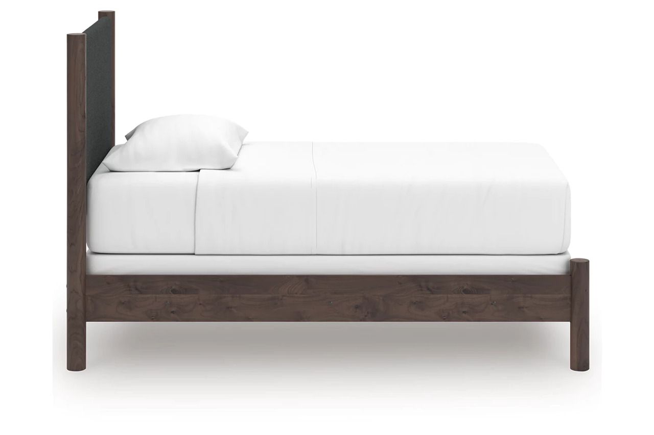 Symarro Twin Upholstered Panel Bed In Brown NCB2614B20