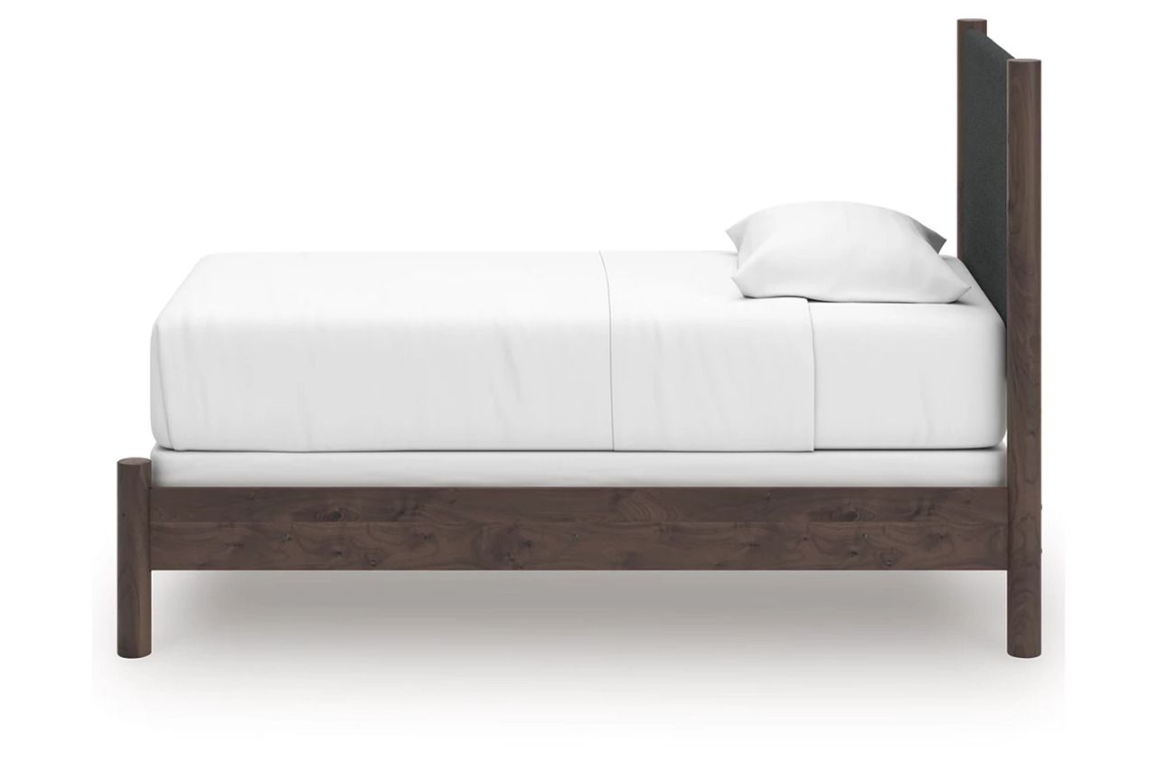 Symarro Twin Upholstered Panel Bed In Brown NCB2614B20