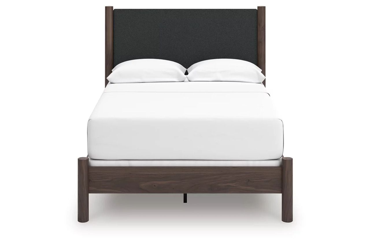 Symarro Full Upholstered Panel Bed In Brown NCB2614B22