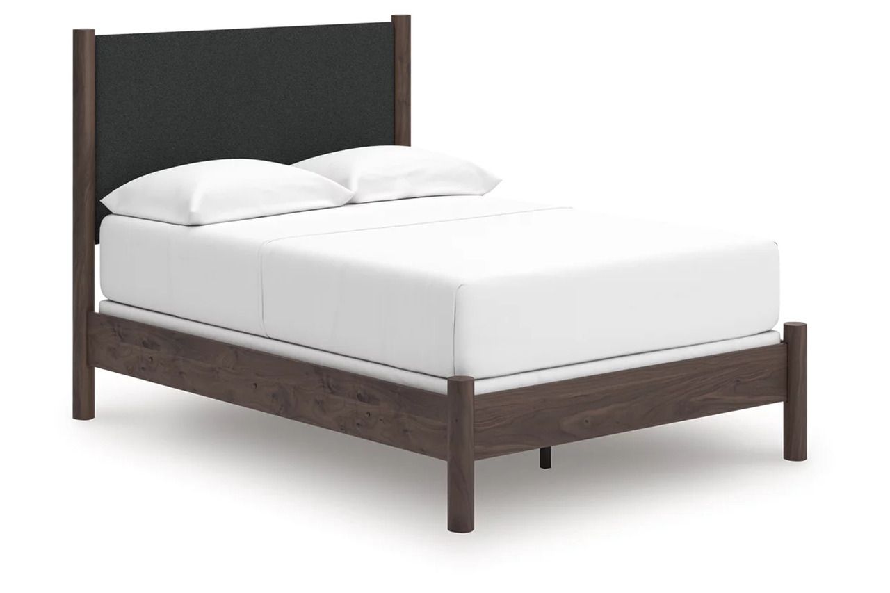 Symarro Full Upholstered Panel Bed In Brown NCB2614B22