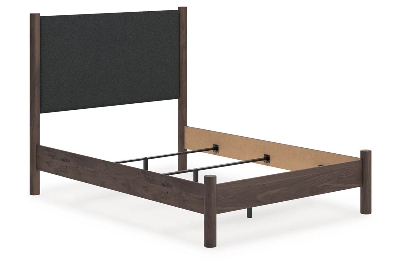 Symarro Full Upholstered Panel Bed In Brown NCB2614B22