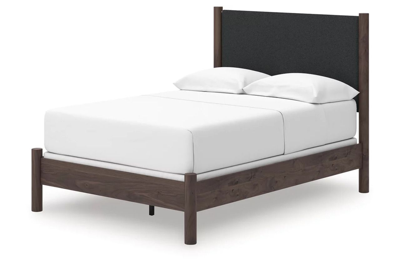 Symarro Full Upholstered Panel Bed In Brown NCB2614B22