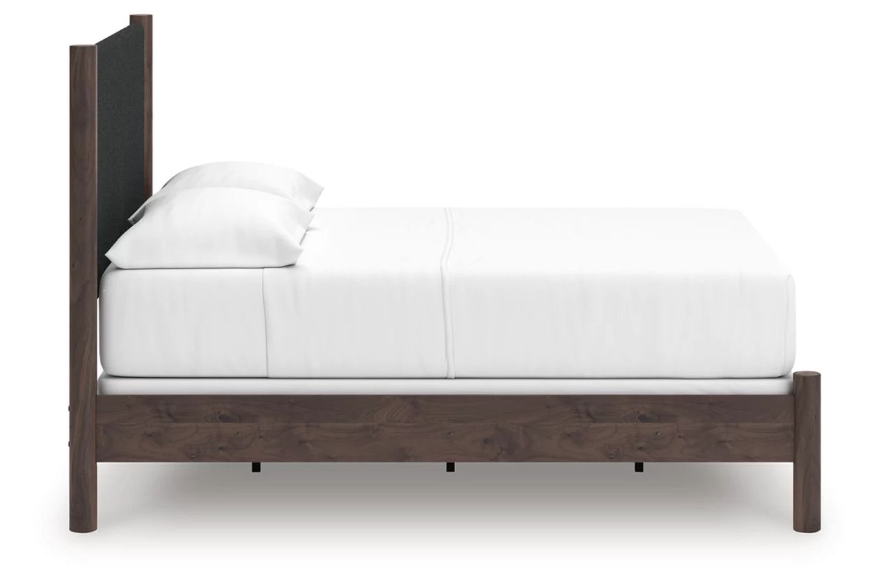 Symarro Full Upholstered Panel Bed In Brown NCB2614B22