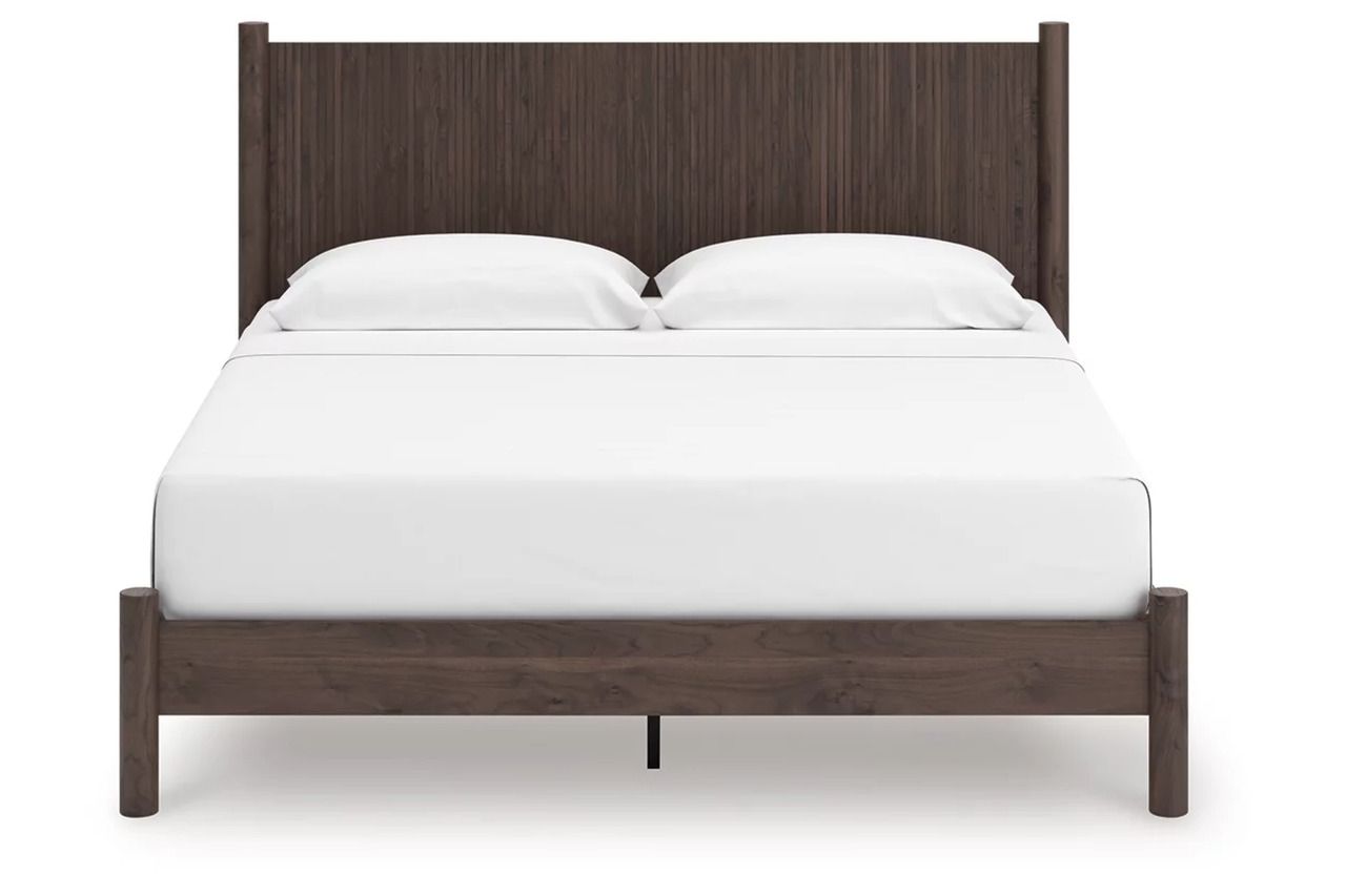 Symarro King Panel Platform Bed In Brown NCB2614B27