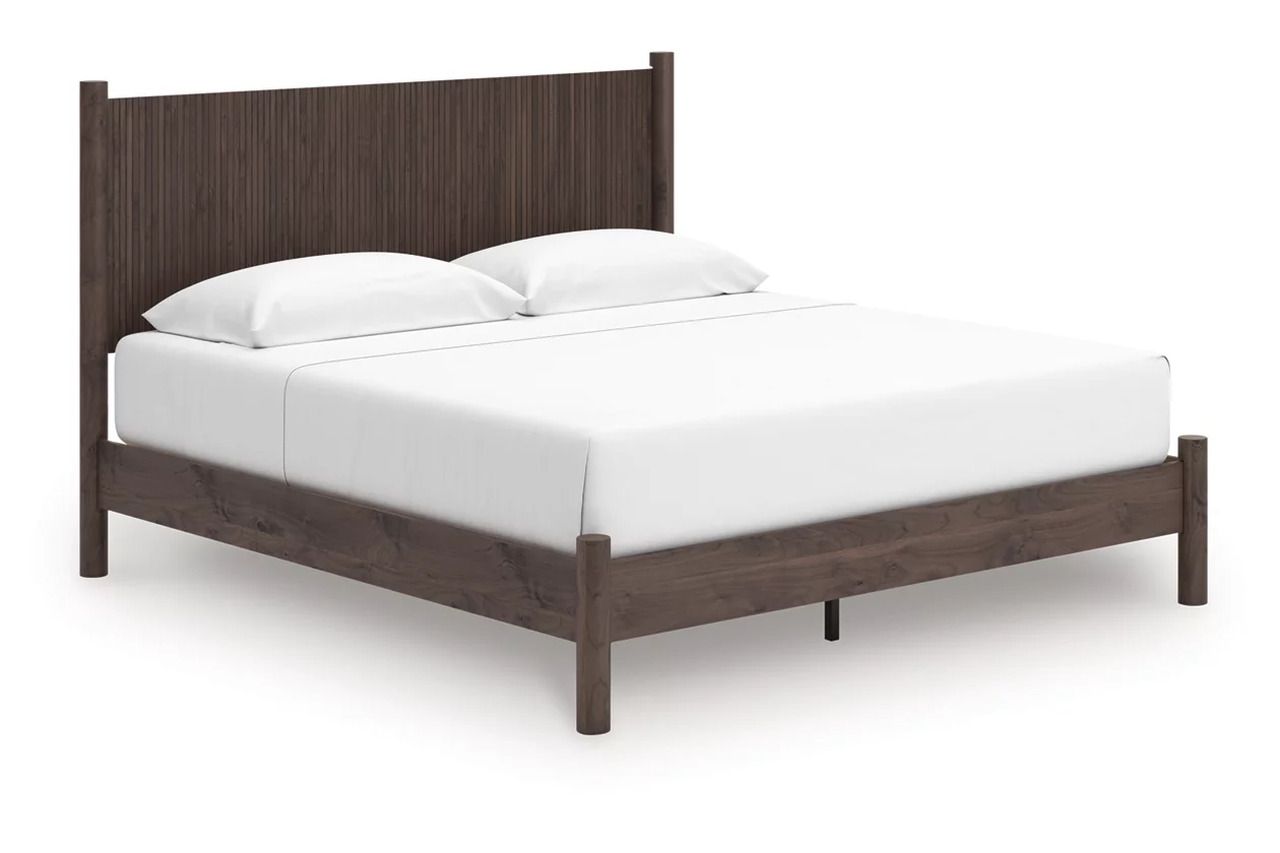 Symarro King Panel Platform Bed In Brown NCB2614B27