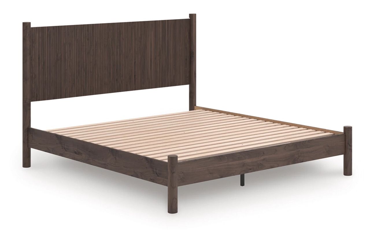 Symarro King Panel Platform Bed In Brown NCB2614B27