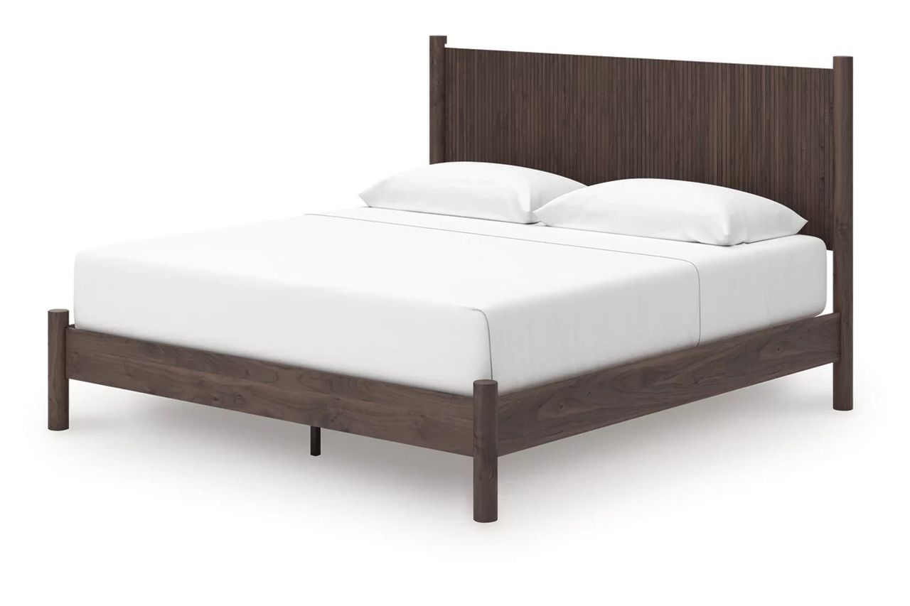 Symarro King Panel Platform Bed In Brown NCB2614B27